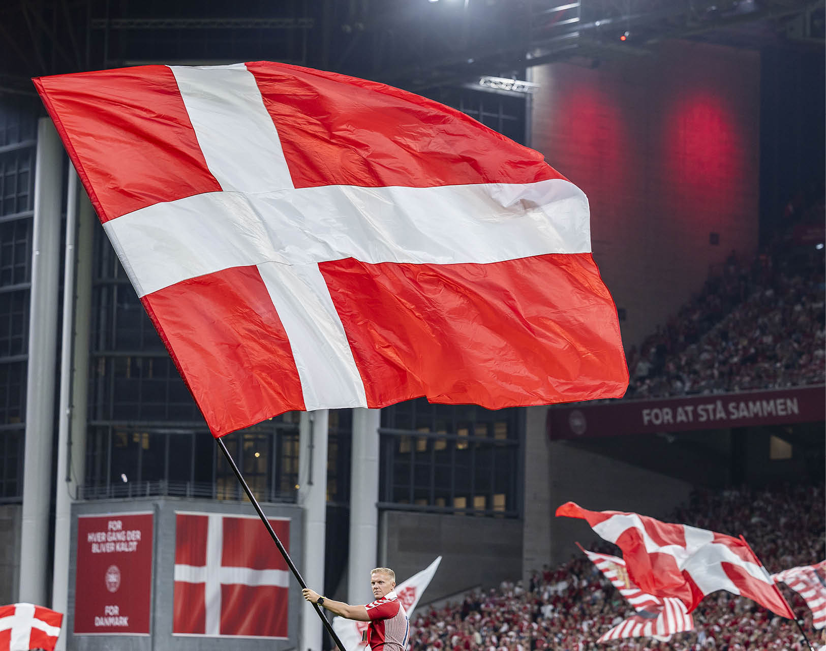 [DK=20230907: Dannebrog - Dansk flag i Parken] [UK=20230907: Danish flag at Parken Stadium]